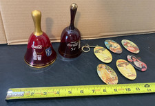vintage coca-cola glass bells with hand mirrors lot collection picture