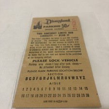 Vintage Disneyland Auto Park Anaheim 50 Cent Parking Lot Ticket Pass Stub 1967 picture