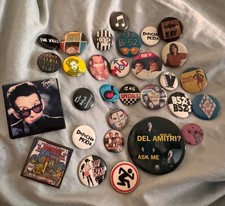Lot of 30 New Wave Vtg 80's Pin Badge Button Ska OG Gen X picture