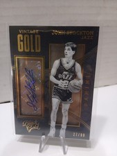 2015-2016 PANINI BLACK GOLD John Stockton VINTAGE GOLD AUTO #16 /99 picture