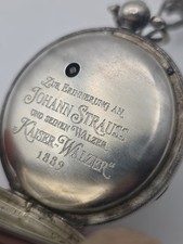 To Jahann Strauss  Austrian composer Kaiser-Walzer 1889 antique key pocket watch picture