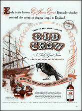 1947 Clipper Ships to England Old Crow Bourbon Barrels vintage art print ad L67 picture