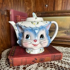 Vintage Lefton Miss Priss Kitty 4 Cup Teapot Tea Pot Made in Japan 1950s READ picture
