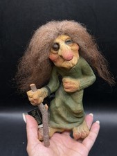 VTG Nyform Witch Troll #113 Norway Torgerson Figure Walking Stick Long Nose 7