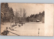 c1911 Snowy Winter Property Rural Farm Bolton Landing New York NY Warren RPPC picture