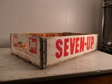 Vintage Wooden 7-Up Seven-Up Soda Crate Wood Box Denver Colorado 1972 picture