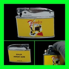 Vintage Fender Guitar Salesman Sample UNFIRED Flat Ad Lighter Prototype? WORKING picture