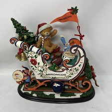 Danbury Mint Denver Broncos Santa's Sleigh Figurine 2001 Christmas NFL picture