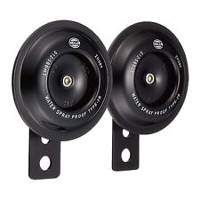 HELLA 012588011 Motorcycle Series Black 12V Disc Horn Kit (Universal Fit-Set/... picture