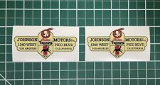 Two Small Johnson Motors New Decal Sticker Vintage Motorcycle Triumph Indian picture