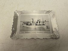 Antique Lake Okoboji Iowa Steamboat Advertising Souvenir Aluminum Tip Tray picture