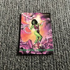 1993 Skybox Marvel Masterpieces Promo Card Prototype She-Hulk #30 Card Green picture