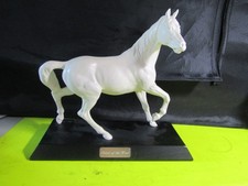 Vintage Beswick Spirit of the Wind Horse #2688 White Matte Figure On Wood Pestal picture