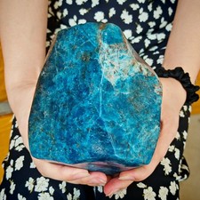 5.6 LB Polished Blue Apatite Freeform Specimen Bright Deep Blue Natural Crystal picture