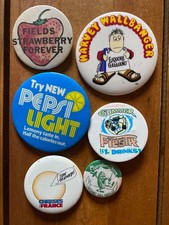 Vintage 1970s Food Drink Advertising Pinback Lot Pepsi Light Harvey Wallbanger 6 picture