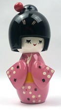 Kokeshi Head Kimono Doll Pink and White Curved EP120/L picture