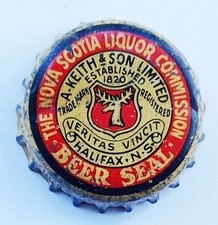 Rare 1930's Halifax N.S. Alexander Keith's Beer Cork Lined Beer Bottle Cap Crown picture