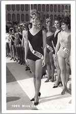 1965 MISS CALIFORNIA Beauty Contest Real Photo RPPC Postcard / Miss Santa Monica picture