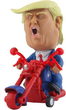 President Donald Trump 2024 Toy Figure Riding Motorcycle Funny Rev up Car Novelt picture