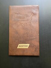 Norton Vintage Discover America Pocket Road Atlas Faux Brown Leather Holder picture