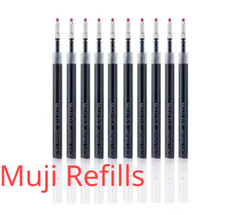 10Pcs Muji Gel Ink Ballpoint Press Pen Refills Black/Blue/Red 0.5mm Pen Refills picture