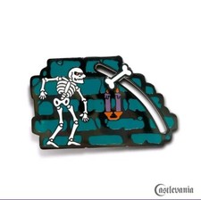 Castlevania Skeleton Throwing Bone Enemy Enamel Pin Figure #/200 Konami picture