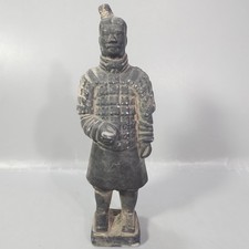 Chinese Dynasty Guard Ceramic Art Statue 7.75
