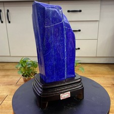 4.03LB TOP Natural Lapis Lazuli jasper quartz crystal Furnishing articles+stand picture