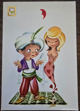 Vintage Golden Shield Postcard Genie / Aladdin - Posted 1988 picture