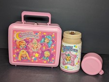 VINTAGE MOON DREAMERS HASBRO 1987 PINK PLASTIC LUNCHBOX WITH THERMOS MINT COND. picture
