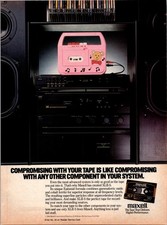 1988 • MAXELL Tape Print Ad • Electronics Audio Pink kids boom box 80s GA.03 picture