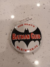 Original Ron Riley's Batman Club Vintage Pinback Button 1960s WLS/WBKB-TV picture