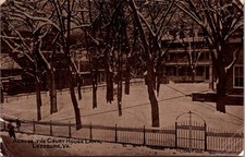 Snowy View Across the Court House Lawn, Leesburg VA c1911 Vintage Postcard E87 picture