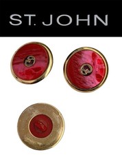 St John Knits (0.85 Inch) Gold Tone Raspberry Swirl Logo Buttons (3) picture