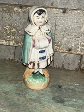 Antique Staffordshire Style Porcelain Girl Fairing Statue  picture