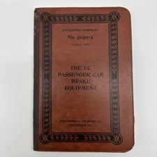 Westinghouse Manual No. 5050=2 UC Passenger Car Brake Potent 1920 -Antique picture
