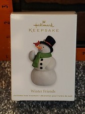 GENUINE Hallmark Keepsake Ornament 2011 Winter Friends Snowman Cardinal picture
