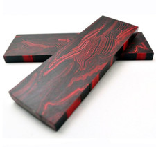 2 Pieces Lava Knife Handle Scales Glass Fiber G10 Damascus pattern 130x42x8mm picture