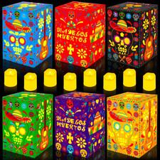 36Pcs Day of the Dead Decorations Sugar Skull Candle Holder Boxes picture