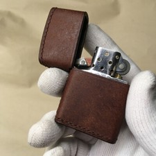 Hand Made Veg tanned Leather Craft Case For Zippo Lighter Cowhide Pouch Holder picture