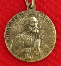 Vintage POPE PIUS XII Medal SAINT PETER APOSTLE Religious HOLY YEAR 1950 Pendant picture