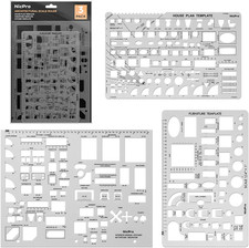 Architectural Drafting Tools, 3 PCS Templates for House Plan Furniture picture