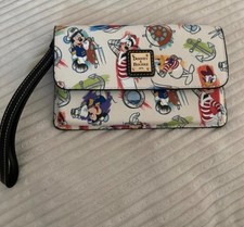 NWOT Disney Cruise Line DCL Dooney & Bourke Ink Paint Mickey Friends Wristlet picture
