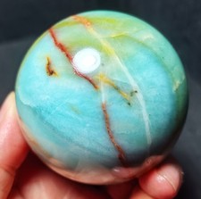RARE 390G Natural Polished Colorful Sky blue Agate Crystal Ball Healing R2295 picture