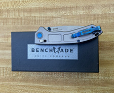 Benchmade Narrows Titanium Handle M390 Frame Lock Drop Point Plain Gray/Blue picture