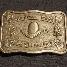 Ponderosa Ranch Incline Village Nevada Western Americana Belt Buckle VGC picture