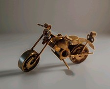 Motorcycle Bike Sculpture Vintage Hand Made Welded Scrap Metal  picture