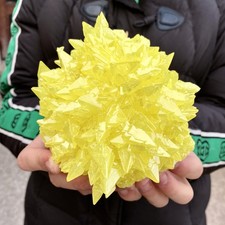 1.3LB  Rare Natural yellow sulfur crystal quartz crystal mineral specimen- picture