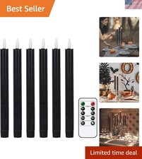 GenSwin Flameless Taper Candles LED Battery Operated Remote Timer Black picture