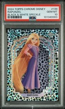 2024 Topps Chrome Disney Rapunzel /101 Black & White Speckle Refractor PSA 10 picture
